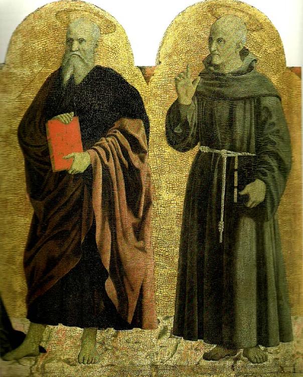 Piero della Francesca sts andrew and bernardino of siena from the polyptych of the misericordia oil painting image
